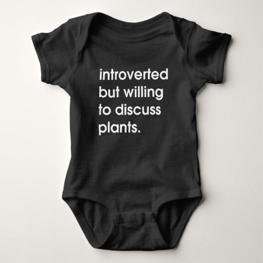 Vorgestellt, aber bereit, Pflanze zu diskutieren. Baby Strampler (Vorderseite)