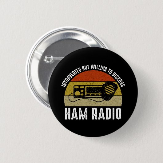 Vorgestellt, aber willens, Ham Radio zu diskutiere Button (Vorne & Hinten)