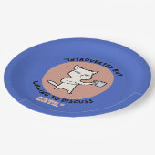 Vorgestellt, aber willens, Katzen zu diskutieren - Pappteller (Schrägansicht)