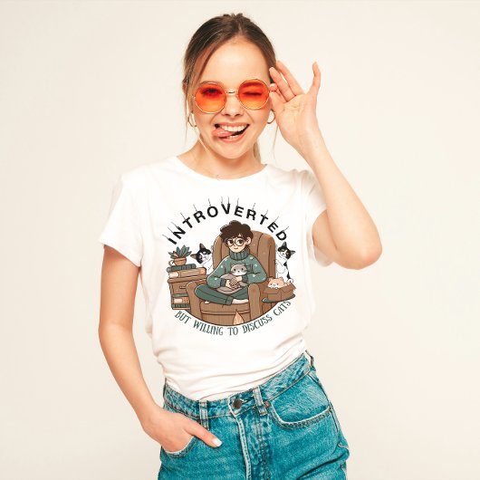 "Vorgestellt, aber willens, Katzen zu diskutieren" T-Shirt