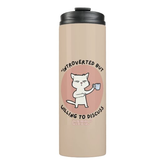 Vorgestellt, aber willens, Katzen zu diskutieren - Thermosbecher (Vorderseite)