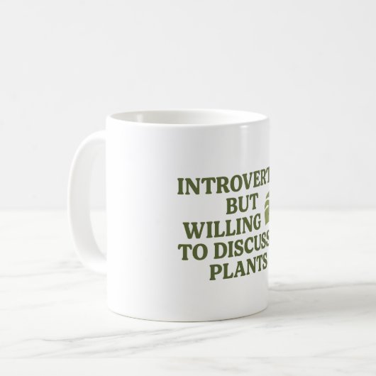 Vorgestellt, aber willens, Pflanze zu diskutieren Kaffeetasse (Vorderseite Links)