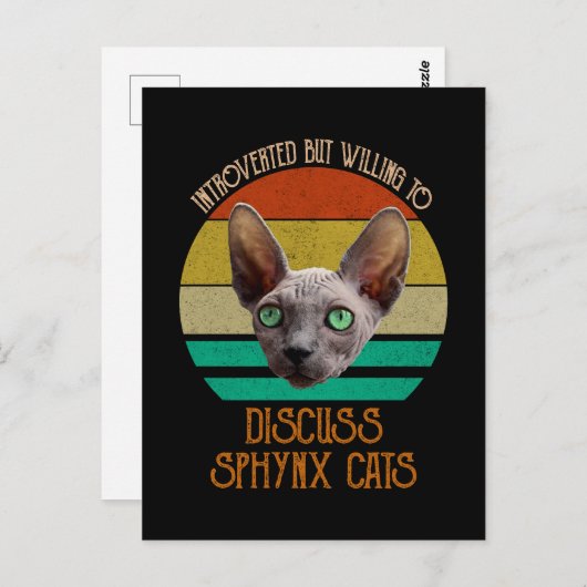Vorgestellt, aber willens, Sphynx-Katzen zu diskut Postkarte (Vorne/Hinten)