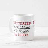 Vorgestellt bereit, über die Funny Quotes der 1980 Kaffeetasse (Vorderseite Links)