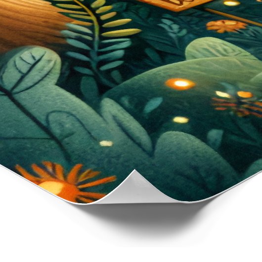 Vorgestellte Bibliothek Buchhandlung Kunst Poster (Ecke)