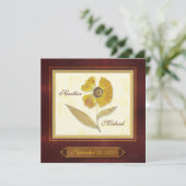 Vorgestellte Blume Rahmen Herbsthochzeit Save The Date (Stehend Vorderseite)