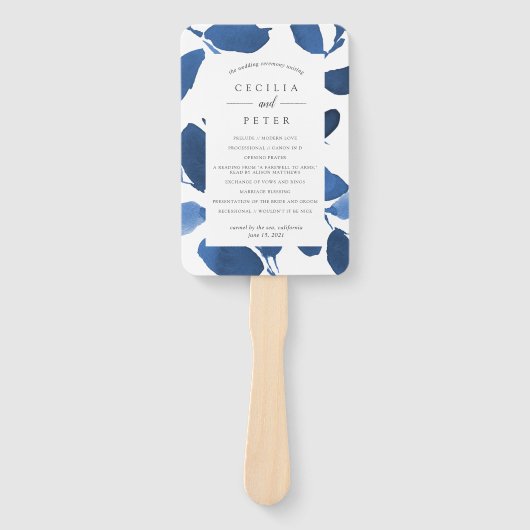 Vorgestelltes botanisches Hochzeitsprogramm | Indi Fächer (Vorderseite)