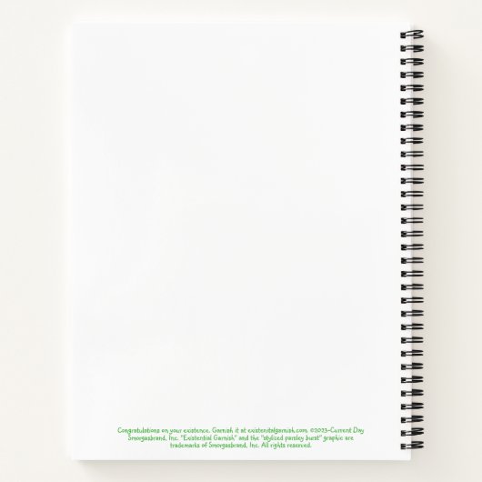 Vorhandenes Garnish™ HandGezeichnet Logo Notizblock (Rückseite)