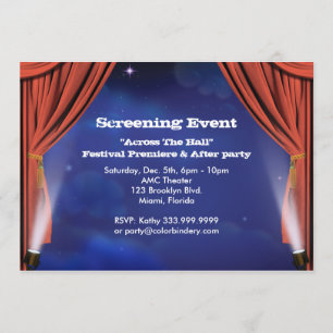 Vorhang auf 7" x 5" Event-Einladung Einladung