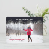 Vorhang der Schnee-Foto-horizontalen Karte (Stehend Vorderseite)
