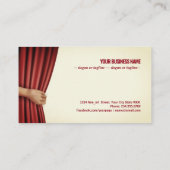 Vorhang des Handöffnungstheaters Visitenkarte (Rückseite)