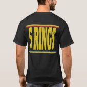 Vorhang des Stahls: 5 Ring-(schwarzer) T - Shirt (Rückseite)