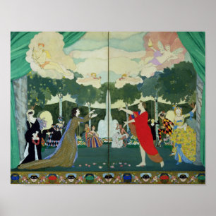 Vorhang-Entwurf für das "freie Theater" herein Poster