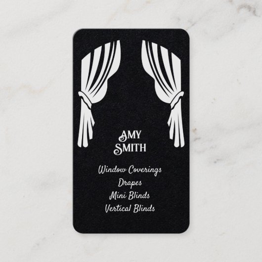 Vorhang Fenster Abdeckung benutzerdefinierte QR-Vi Visitenkarte (Vorderseite)