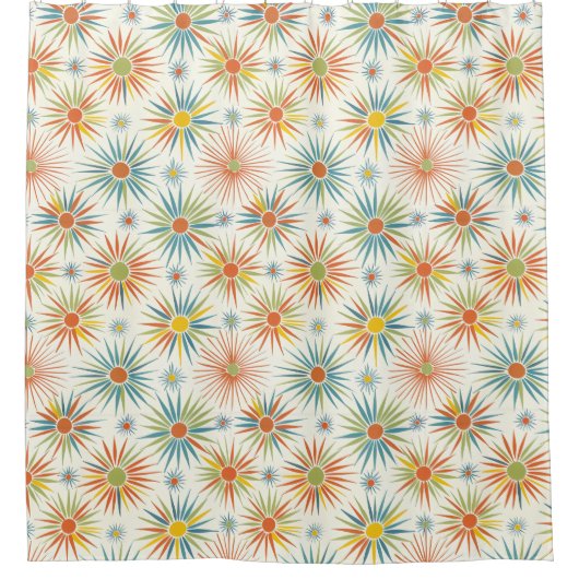 Vorhang für AtomArt-Dusche der Retro-Sternexplosio (Vorderseite)