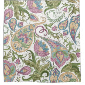 Vorhang für grüne und Lila Paisley-Blütendusche (Vorderseite)