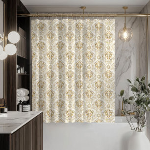 Vorhang im Vintage-Look, Creme, Damast, Badezimmer
