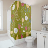 Vorhang mit grünem Olivenöl und Blumendusche (Beispiel)