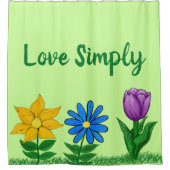 Vorhang mit Lila blauer Blumendusche (Vorderseite)