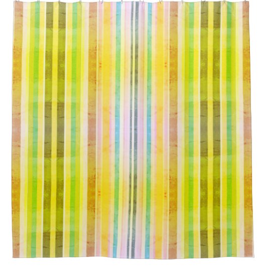 Vorhang mit orangefarbenem und grünem Streifen (Vorderseite)