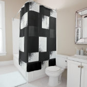 Vorhang mit schwarzem und weißem Schachbrettmuster (Beispiel)