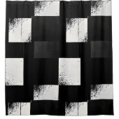 Vorhang mit schwarzem und weißem Schachbrettmuster (Vorderseite)