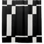 Vorhang mit schwarzem und weißem Schachbrettmuster (Vorderseite)
