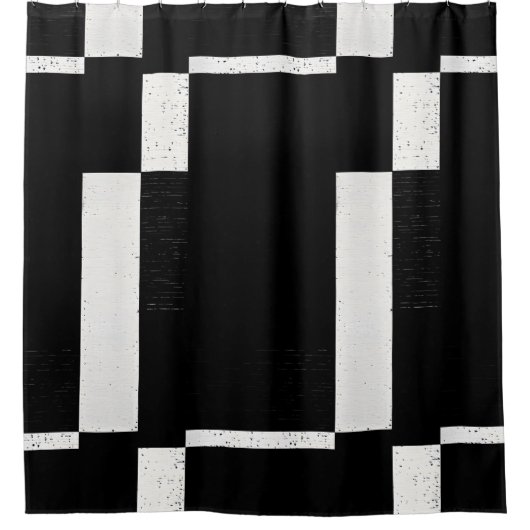 Vorhang mit schwarzem und weißem Schachbrettmuster (Vorderseite)