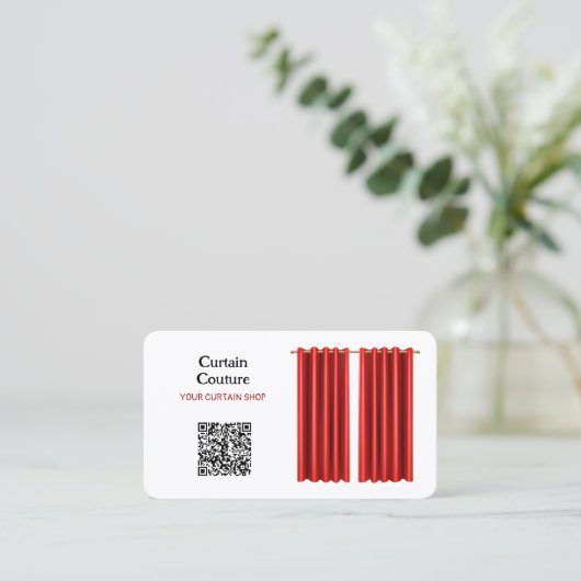 Vorhang Shop Custom QR Visitenkarte (Stehend Vorderseite)