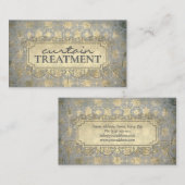 Vorhangbehandlung Vintage Stoffe Shop Card Visitenkarte (Vorne/Hinten)
