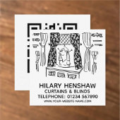 Vorhänge & Blinds Square Business Card Quadratische Visitenkarte