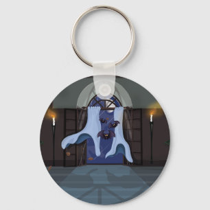 Vorhänge in der Nacht Schlüsselanhänger