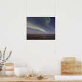 Vorhänge von farbigen Nordlichtern Poster (Küche)