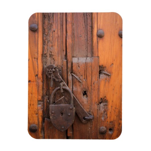 Vorhängeschloss an der Holztür Magnet (Vertikal)