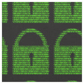 Vorhängeschloss-Computercode - Grün auf Schwarz Stoff (Nahaufnahme)