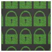 Vorhängeschloss-Computercode - Grün auf Schwarz Stoff (Muster)