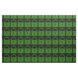 Vorhängeschloss-Computercode - Grün auf Schwarz Stoff