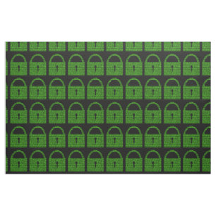 Vorhängeschloss-Computercode - Grün auf Schwarz Stoff