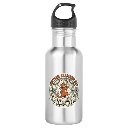 Vorhangkletterer Katze Vorhangkletterer Katze Vint Edelstahlflasche (Vorderseite)