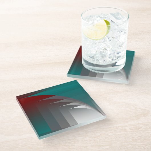 Vorhangszene Glasuntersetzer (Schrägansicht)