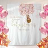 Vorher abwarten Pink Babydusche Foto Hintergrund Wandteppich