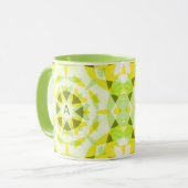 Vorher individueller Monogramm Gelber Grüner Star  Tasse (Vorderseite Links)