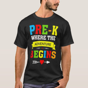 Vorher K, wo das Abenteuer beginnt Lehrer zurück z T-Shirt