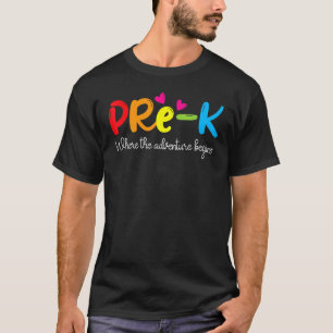 Vorher K, wo das Abenteuer mit dem Kinderlehrer be T-Shirt