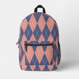 Vorher Lila rosa Raute Print Monogram Initials Bedruckter Rucksack