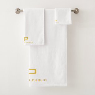 Vorher mit dem Namen des Monogramms Gold-Vorlage T Badhandtuch Set