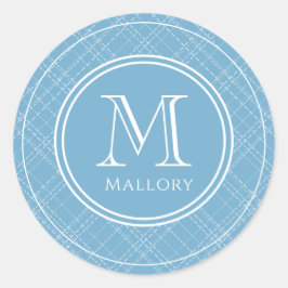 Vorher Name und Anfangsaufkleber für Monogramm Runder Aufkleber