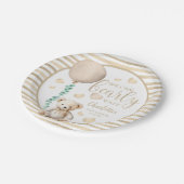 Vorher neutrale Baby-Duschpapier-Teller warten Pappteller (Schrägansicht)