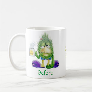 Vorher und nachher kaffeetasse