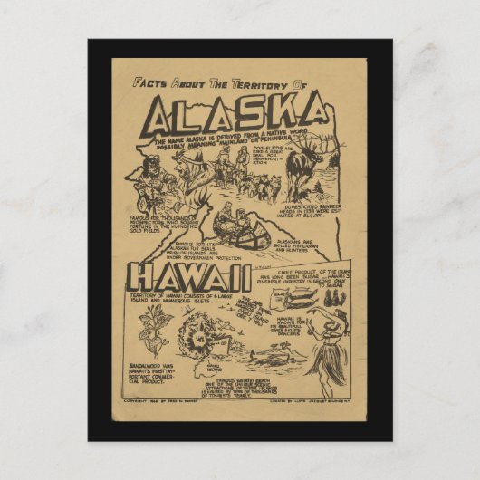 Vorher waren sie Staaten Alaska und Hawaii Postkarte (Vorderseite)